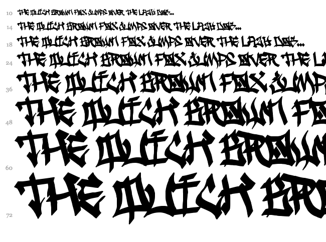Ghetto Streetz font waterfall